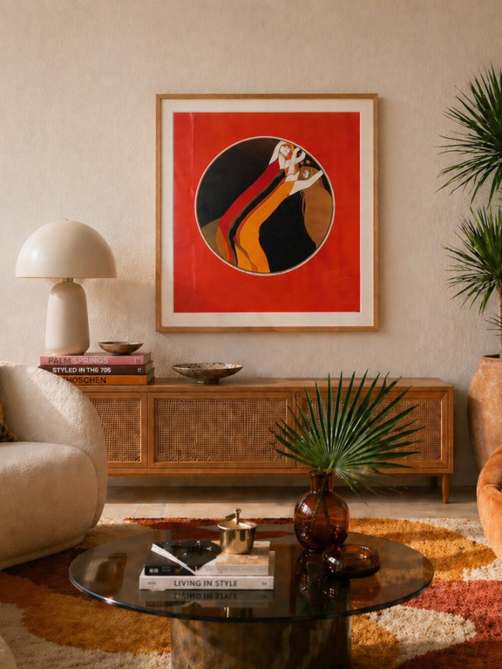 Vtg John Eastman Dancing Girls 1975 Spiritual Modernist Psychedelic Lithograph